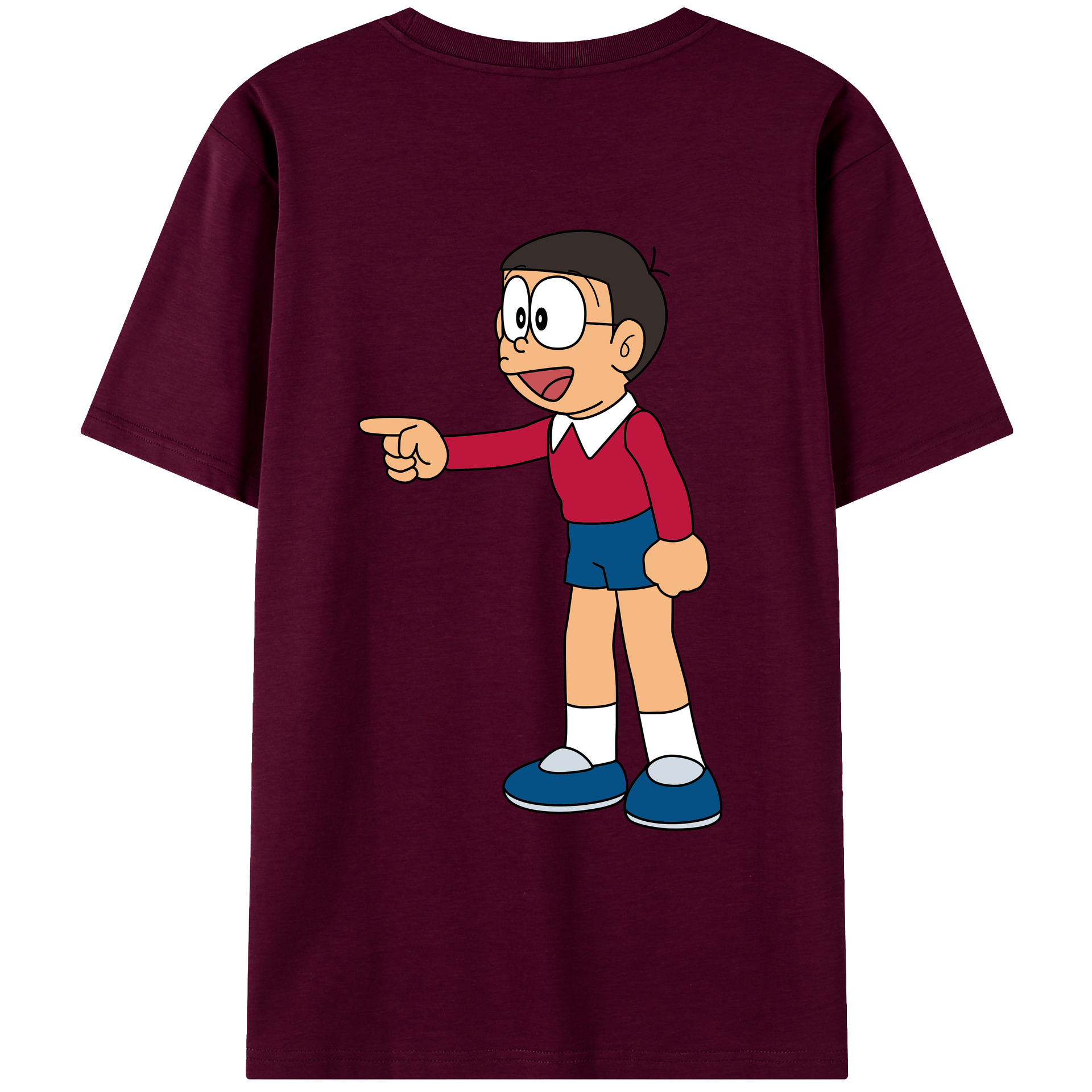 （画像用） ドラえもん 野比 のび太 Doraemon Nobita Nobi レディース半袖Tシャツ(バックプリント)